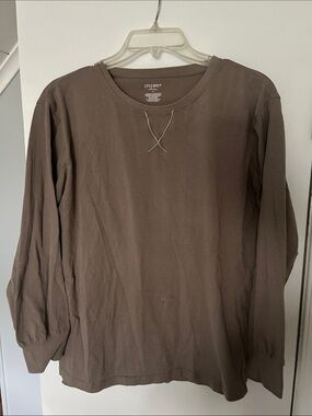 Little Bipsy Men's Long-Sleeve Crewneck Shirt — Chocolate Brown